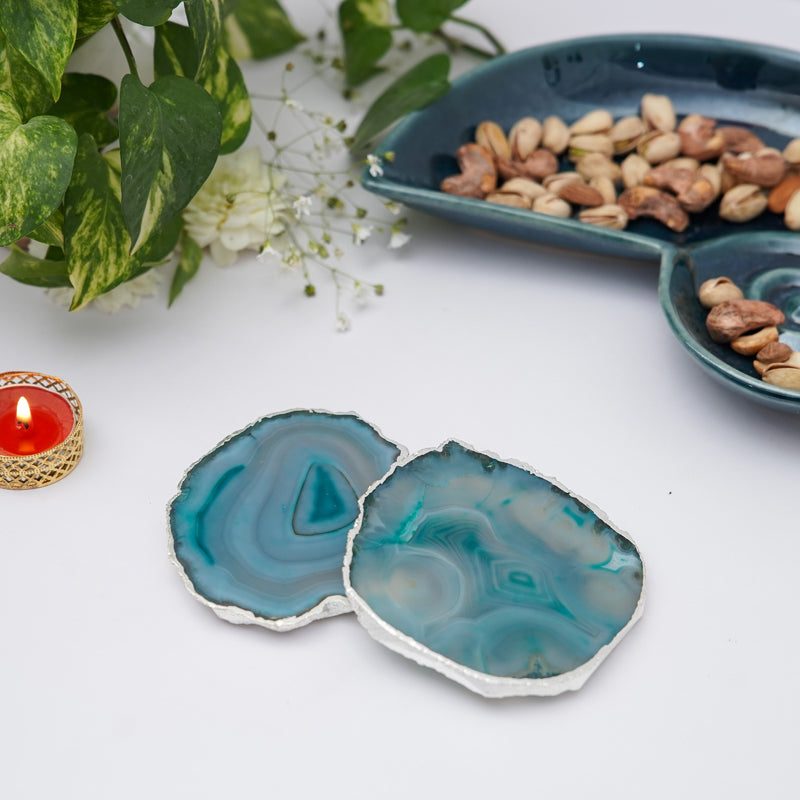 Coaster - Vesto Brazilian Agate Coaster (Green) - Set Of Two