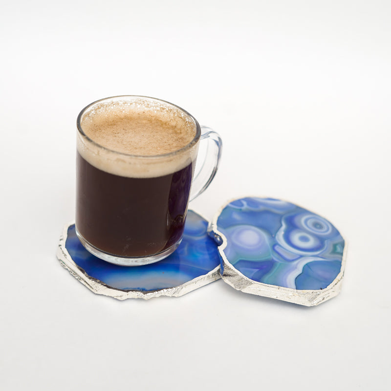 Coaster - Vesto Brazilian Agate Coaster (Blue) - Set Of Two