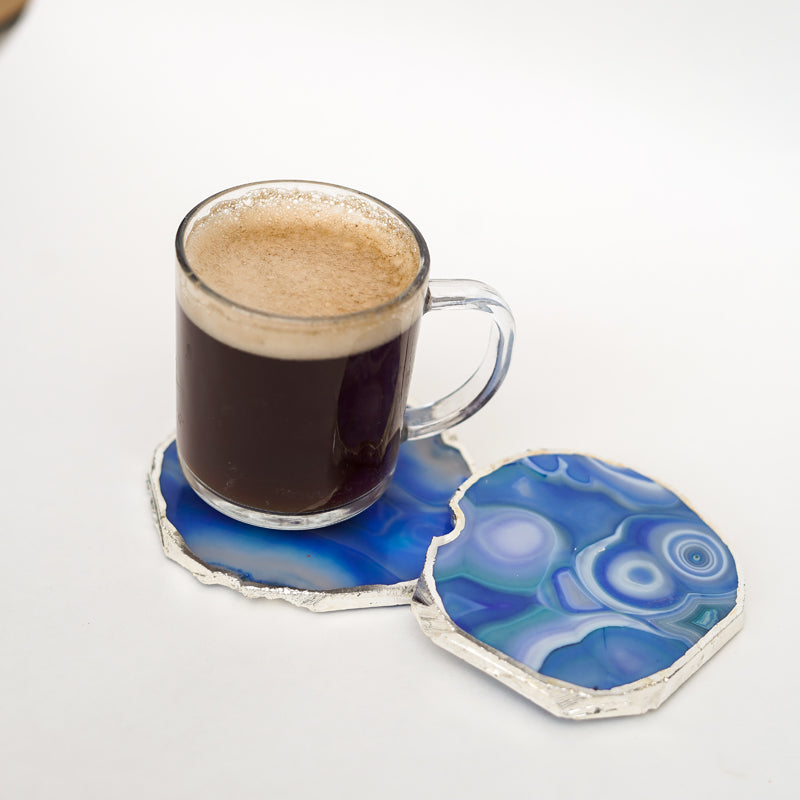 Coaster - Vesto Brazilian Agate Coaster (Blue) - Set Of Two