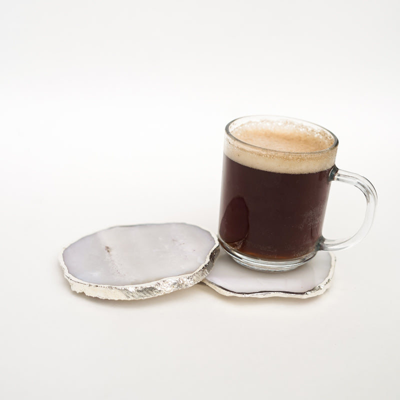 Coaster - Vesto Brazilian Agate Coaster (White) - Set Of Two