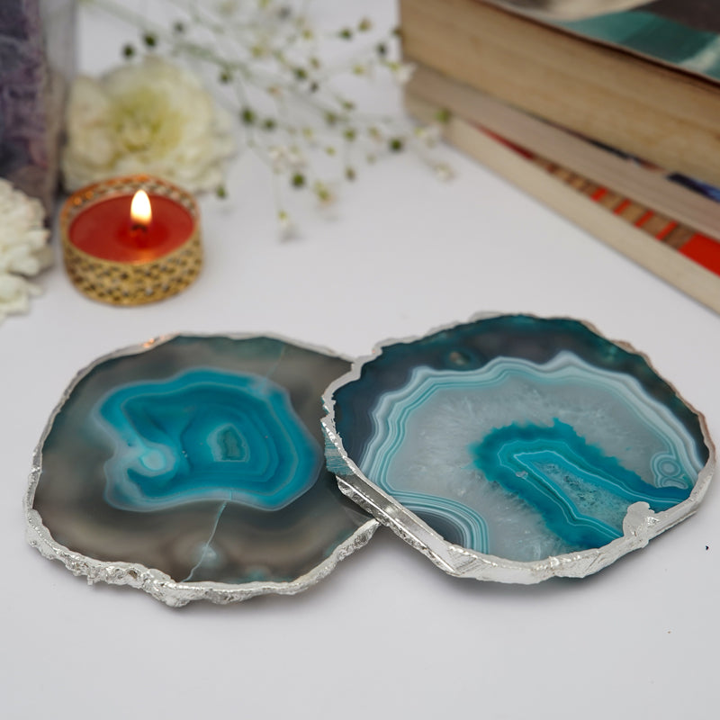 Coaster - Vesto Brazilian Agate Coaster (Turquoise) - Set Of Two