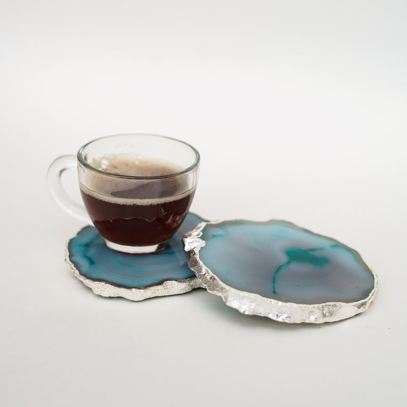 Coaster - Vesto Brazilian Agate Coaster (Turquoise) - Set Of Two