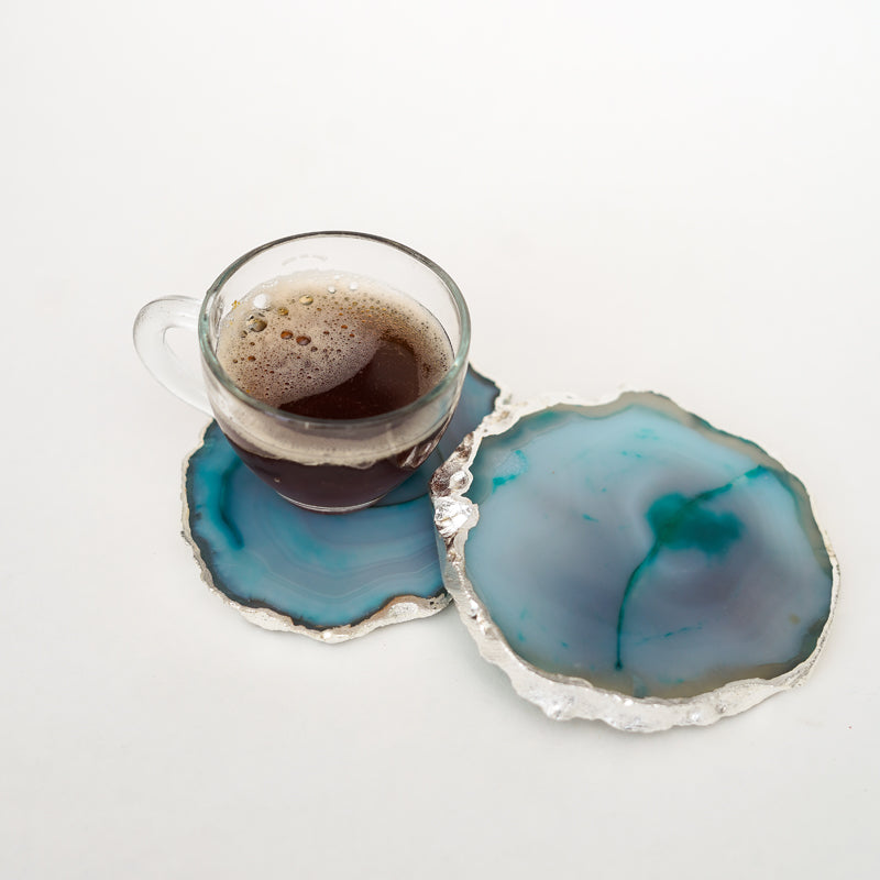 Coaster - Vesto Brazilian Agate Coaster (Turquoise) - Set Of Two