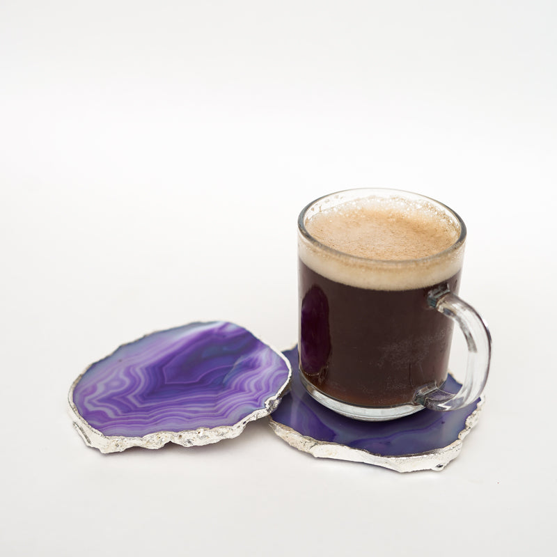 Coaster - Vesto Brazilian Agate Coaster (Purple) - Set Of Two