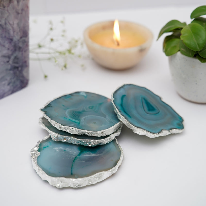 Coaster - Vesto Brazilian Agate Coaster (Green) - Set Of Four