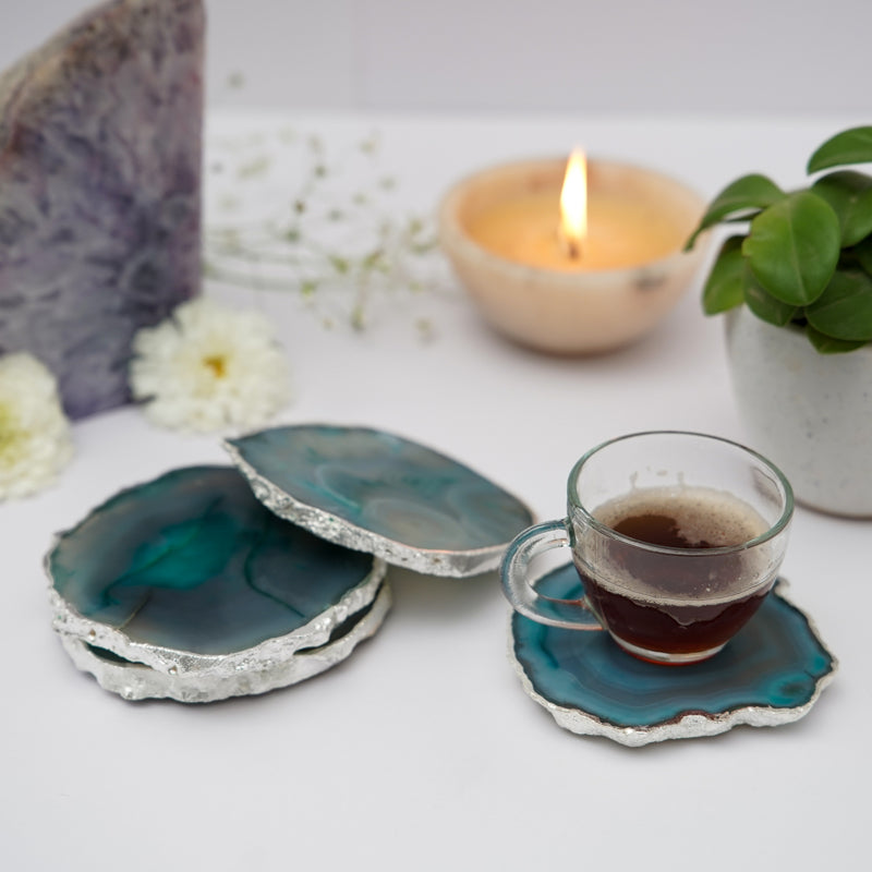 Coaster - Vesto Brazilian Agate Coaster (Green) - Set Of Four