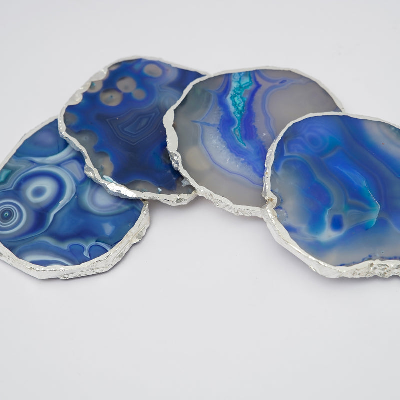 Coaster - Vesto Brazilian Agate Coaster (Blue) - Set Of Four