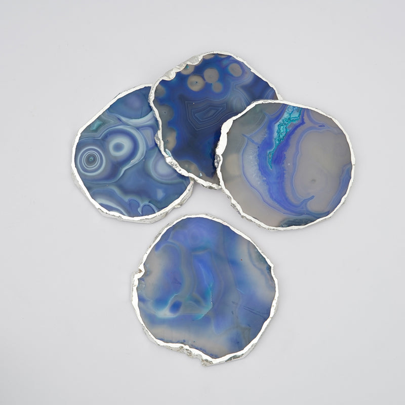 Coaster - Vesto Brazilian Agate Coaster (Blue) - Set Of Four