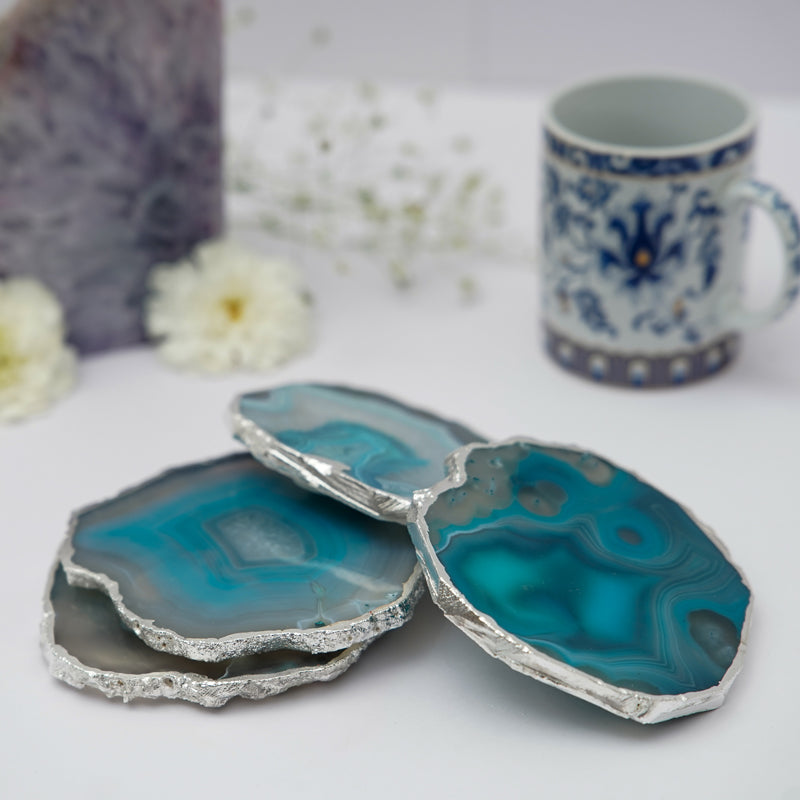 Coaster - Vesto Brazilian Agate Coaster (Turquoise) - Set Of Four