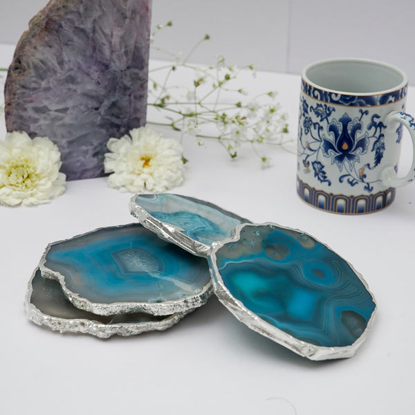 Coaster - Vesto Brazilian Agate Coaster (Turquoise) - Set Of Four