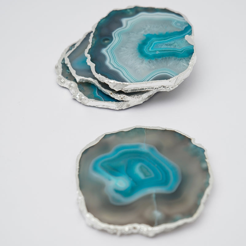 Coaster - Vesto Brazilian Agate Coaster (Turquoise) - Set Of Four