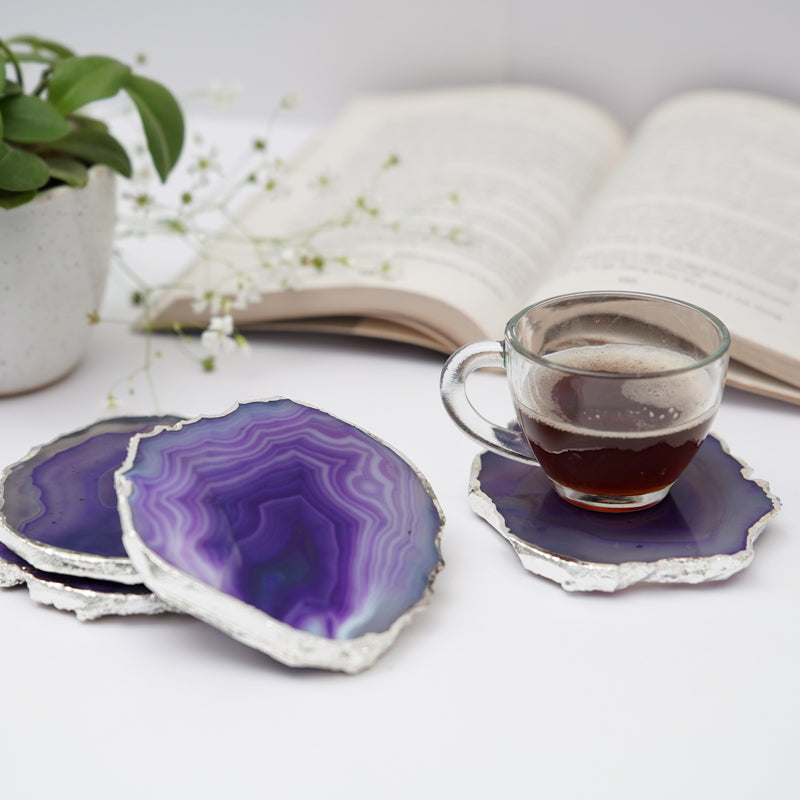 Coaster - Vesto Brazilian Agate Coaster (Purple) - Set Of Four