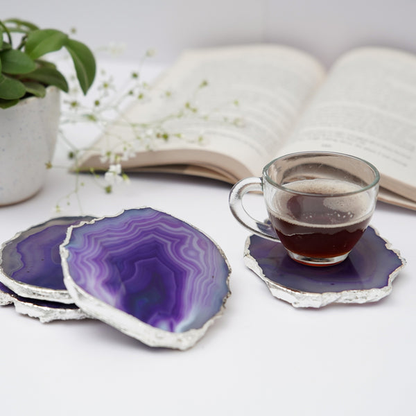 Coaster - Vesto Brazilian Agate Coaster (Purple) - Set Of Four