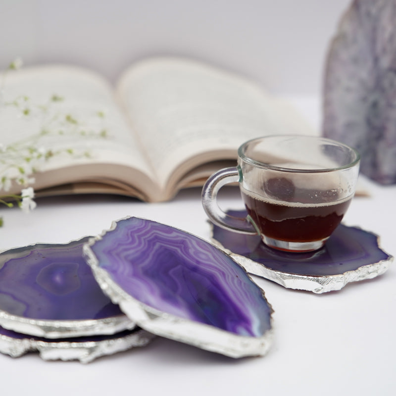 Coaster - Vesto Brazilian Agate Coaster (Purple) - Set Of Four