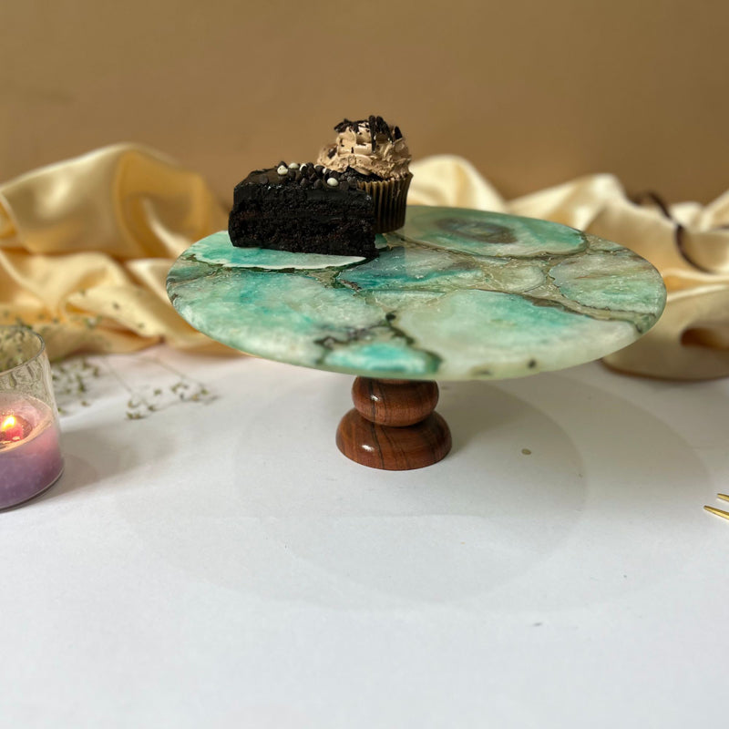 Buy Emora Handcrafted Agate Cake Stand - Green Cake Stand from Vaaree