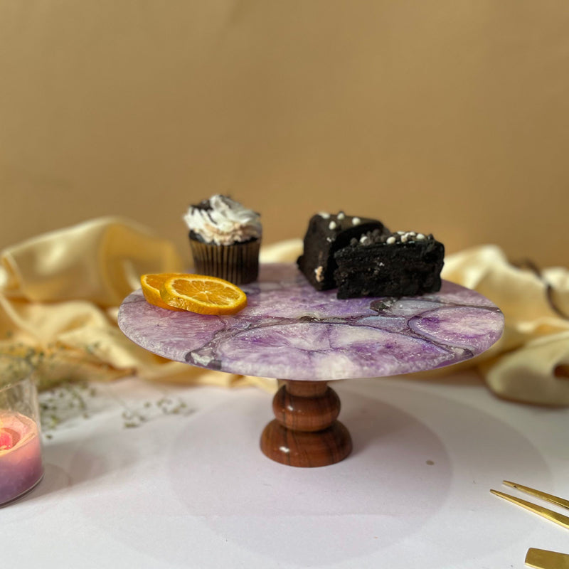 Buy Emora Handcrafted Agate Cake Stand - Purple Cake Stand from Vaaree