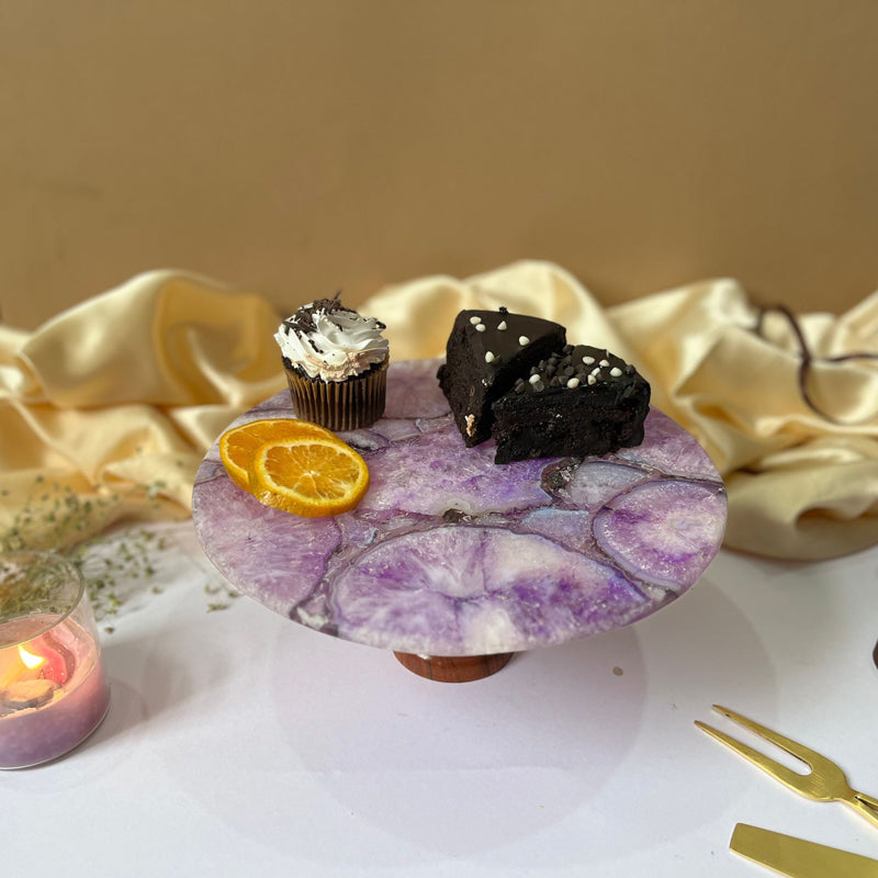 Buy Emora Handcrafted Agate Cake Stand - Purple Cake Stand from Vaaree