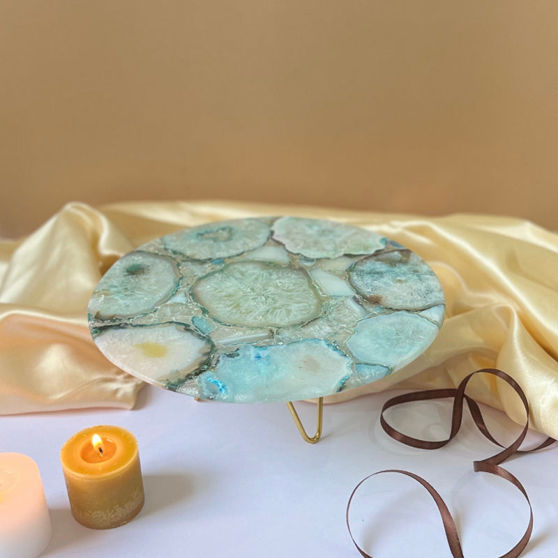 Buy Myrla Handcrafted Agate Cake Stand - Green Cake Stand from Vaaree