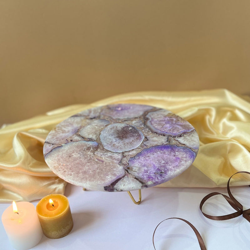 Buy Myrla Handcrafted Agate Cake Stand - Purple Cake Stand from Vaaree