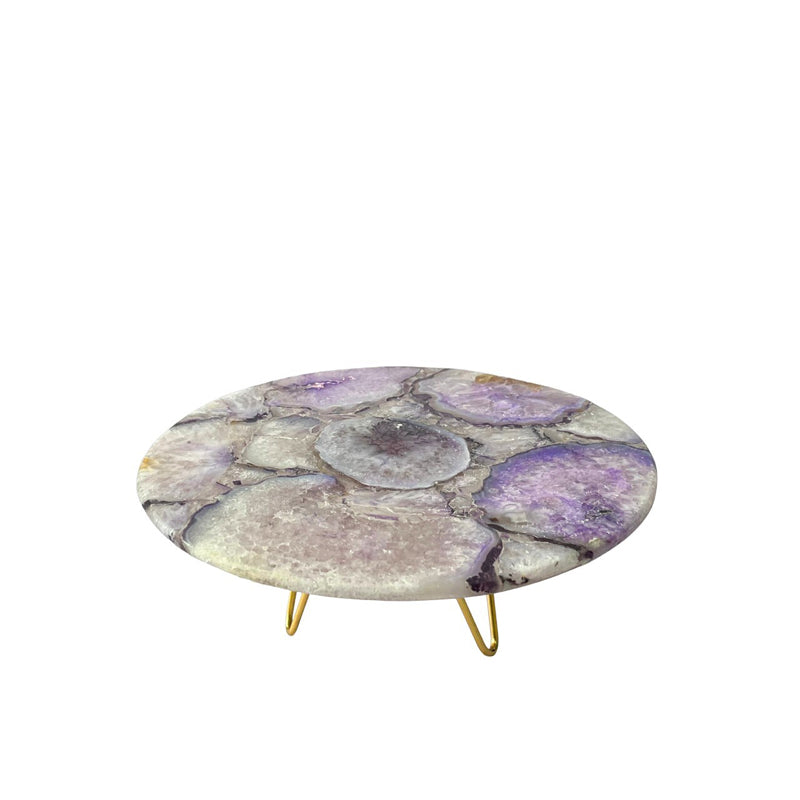 Cake Stand - Myrla Handcrafted Agate Cake Stand - Purple