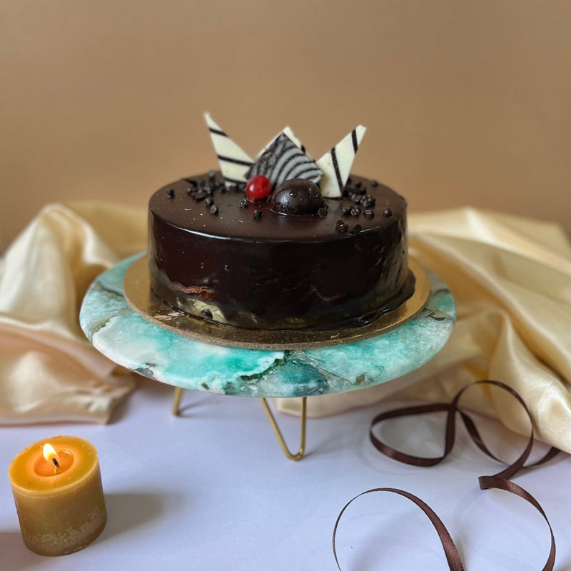 Cake Stand - Myrla Handcrafted Agate Cake Stand - Beige