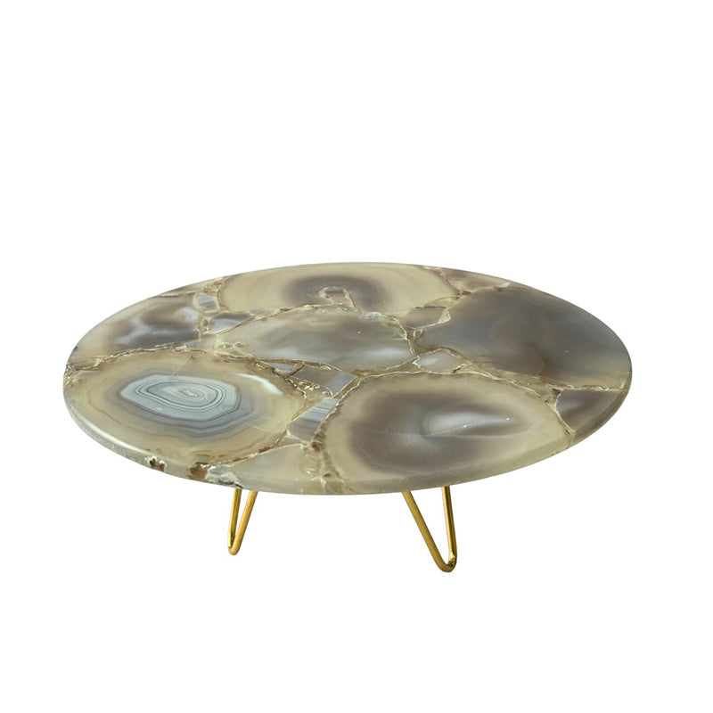 Cake Stand - Myrla Handcrafted Agate Cake Stand - Turquoise