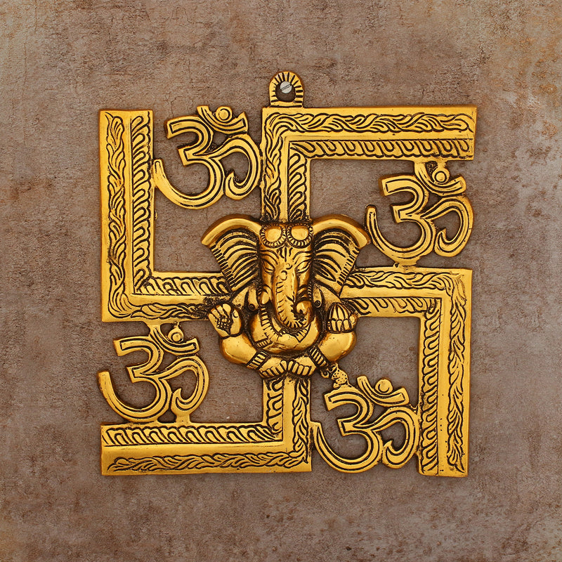 Wall Accents - Swastika Om Ganesha Religious Wall Accent