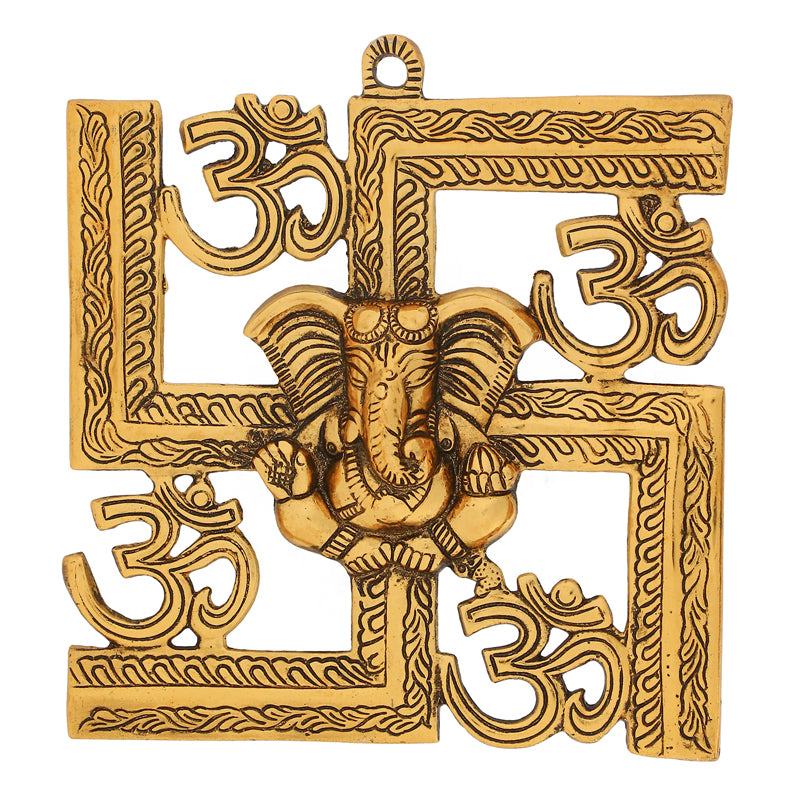 Wall Accents - Swastika Om Ganesha Religious Wall Accent