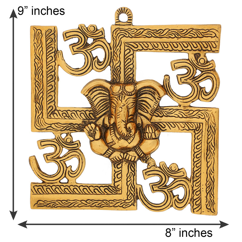 Wall Accents - Swastika Om Ganesha Religious Wall Accent