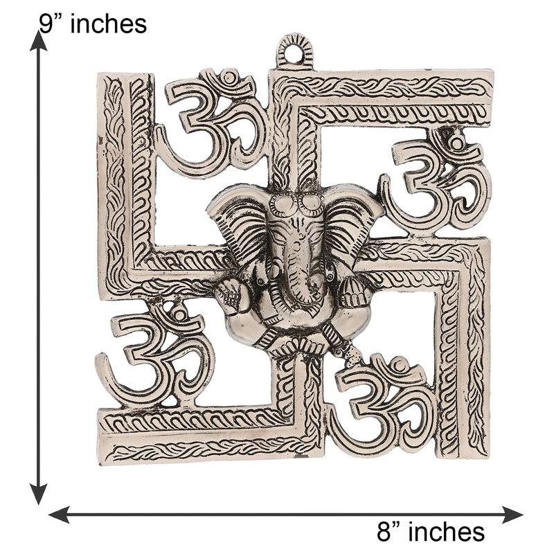 Buy Swastika Om Metal Religious Wall Accent - Silver Wall Accents from Vaaree