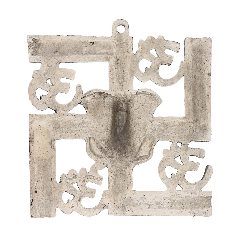 Wall Accents - Swastika Om Metal Religious Wall Accent - Silver