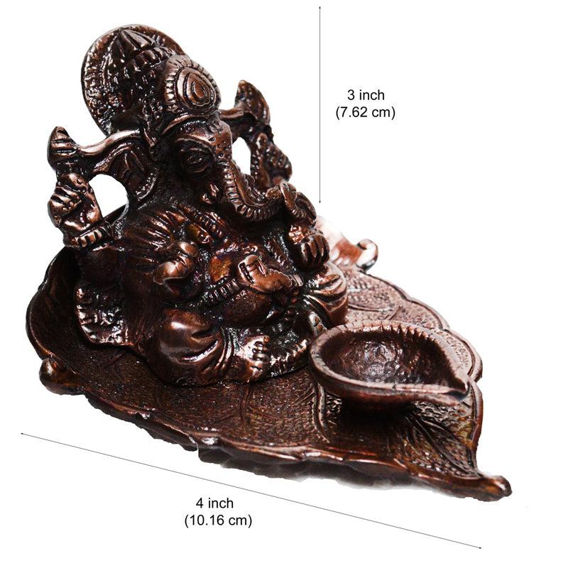 Buy Vinayaka Leaf Diya - Brown Idols & Sets from Vaaree