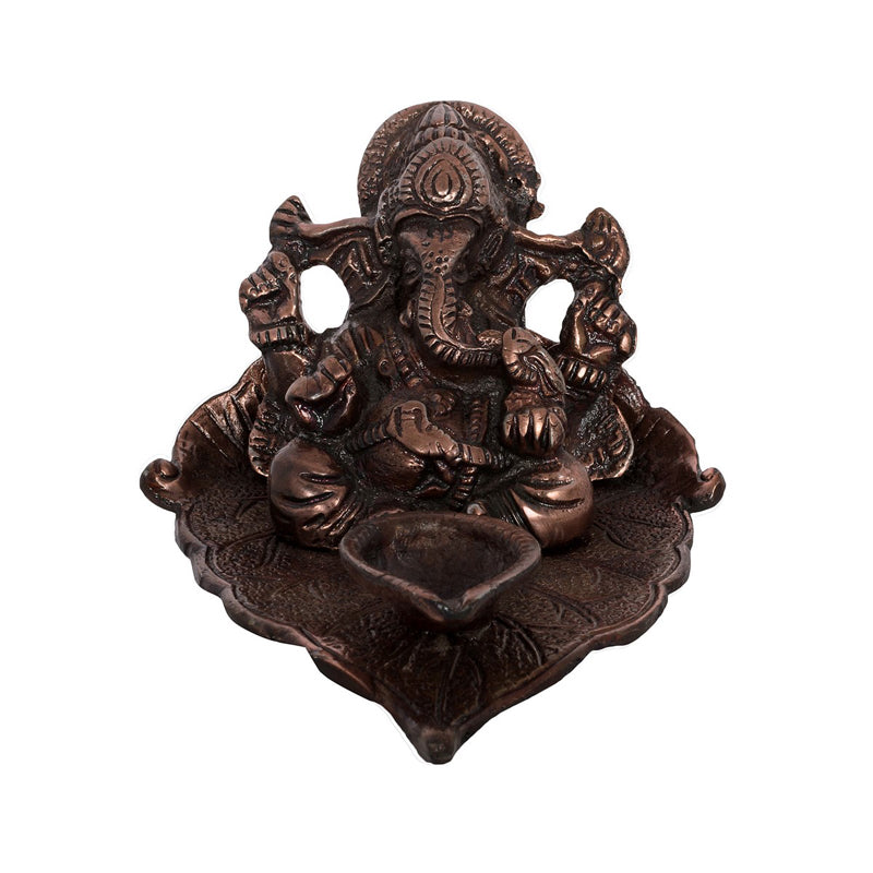 Buy Vinayaka Leaf Diya - Brown Idols & Sets from Vaaree