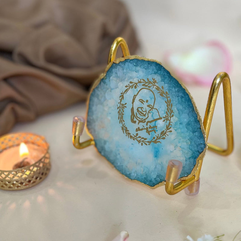 Buy Sacred Guruji Handcrafted Agate Religious Accent - Turquoise Festive Accents from Vaaree