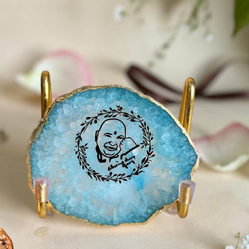 Buy Sacred Guruji Handcrafted Agate Religious Accent - Turquoise Festive Accents from Vaaree