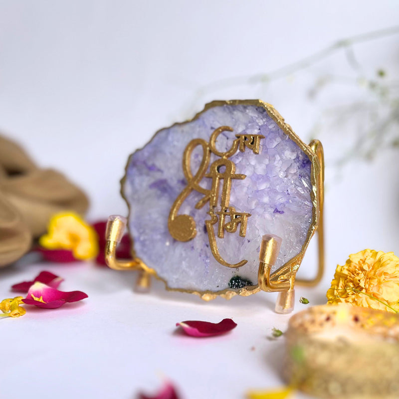 Buy Jai Shri Ram Handcrafted Agate Religious Accent - Purple Festive Accents from Vaaree