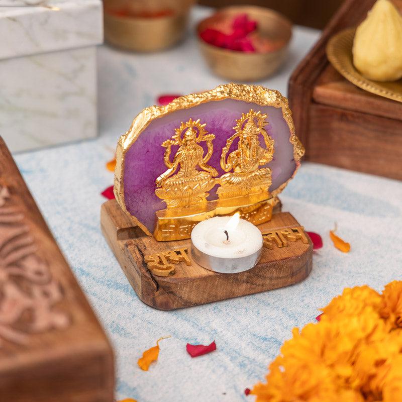 Buy Divine Laxmi Ganesha Agate Festive Gift Box - Purple Idols & Sets from Vaaree