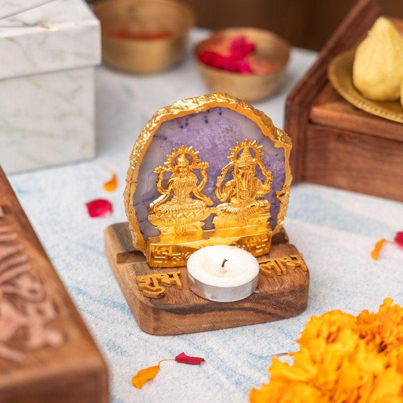 Buy Divine Laxmi Ganesha Agate Festive Gift Box - Violet Idols & Sets from Vaaree