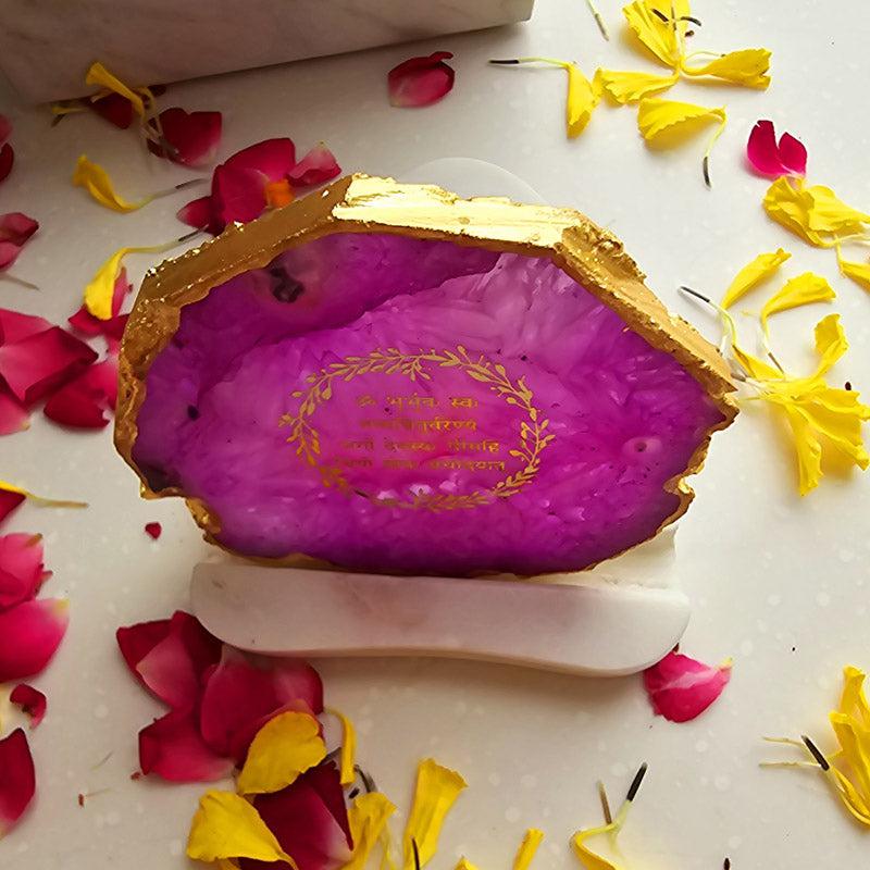 Buy Sacred Gayatri Mantra Tealight Candle Holder - Pink Gift Box from Vaaree