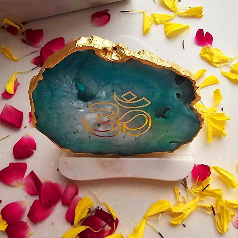 Buy Sacred Om Tealight Candle Holder - Green Gift Box from Vaaree