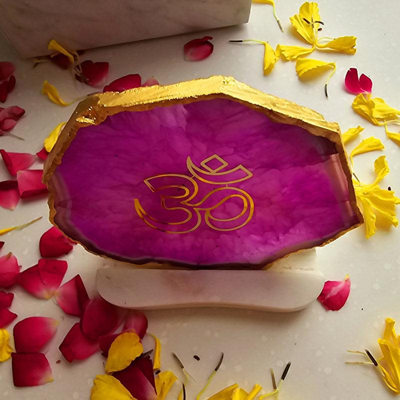 Buy Sacred Om Tealight Candle Holder - Pink Gift Box from Vaaree