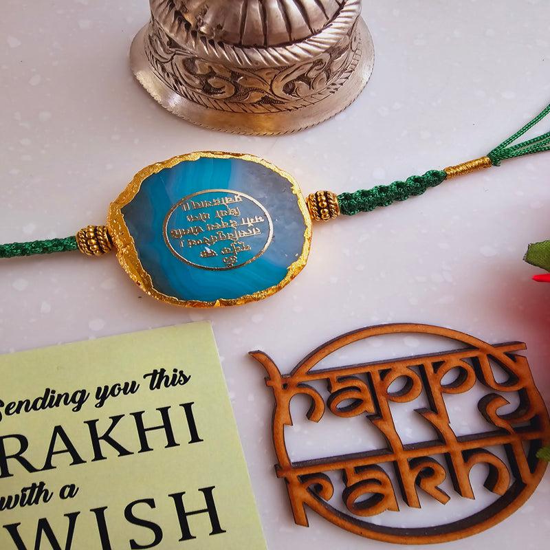 Buy Gayathri Mantra Green Agate Rakhi Gift Set Rakhi Hamper from Vaaree