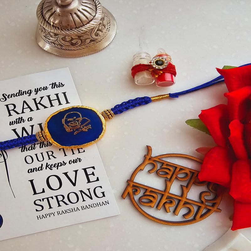 Buy Guru Ji Blue Agate Rakhi Gift Set Rakhi Hamper from Vaaree