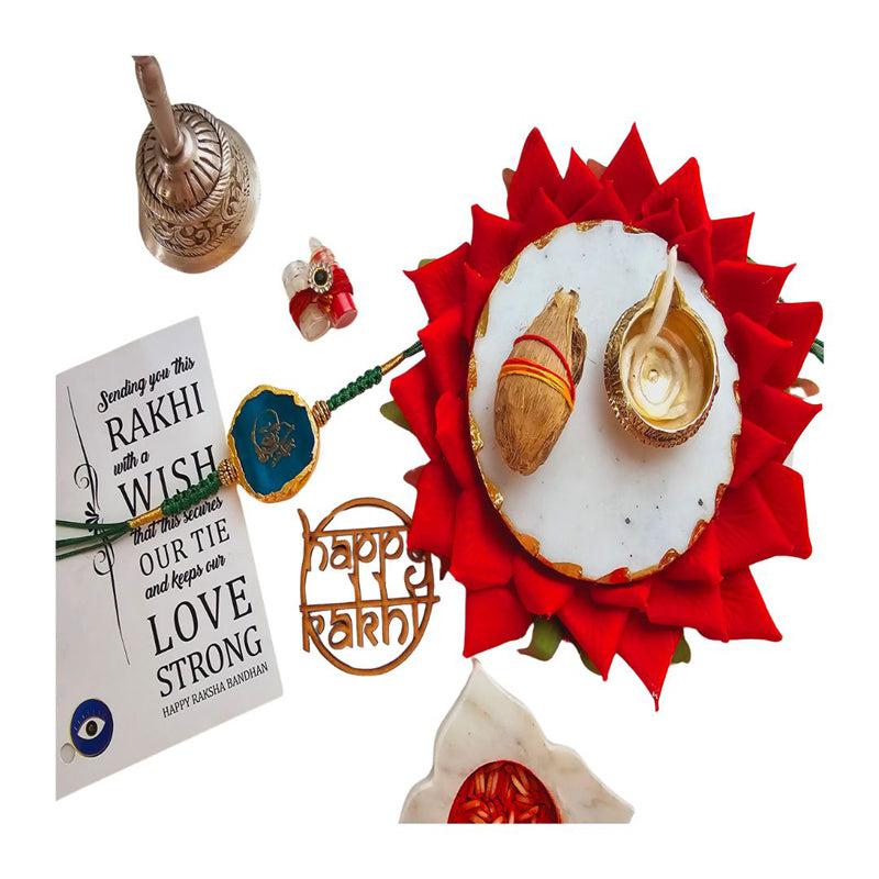 Buy Guru Ji Green Agate Rakhi Gift Set Rakhi Hamper from Vaaree