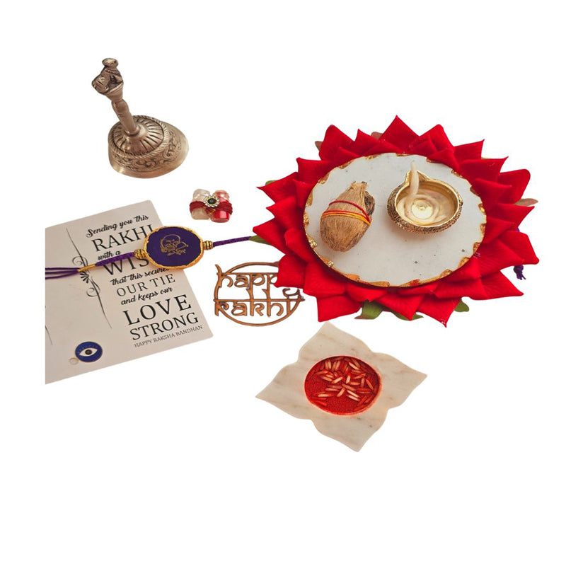 Buy Guru Ji Purple Agate Rakhi Gift Set Rakhi Hamper from Vaaree