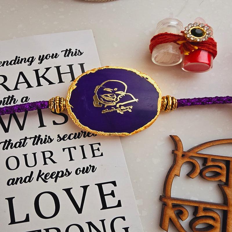 Buy Guru Ji Purple Agate Rakhi Gift Set Rakhi Hamper from Vaaree