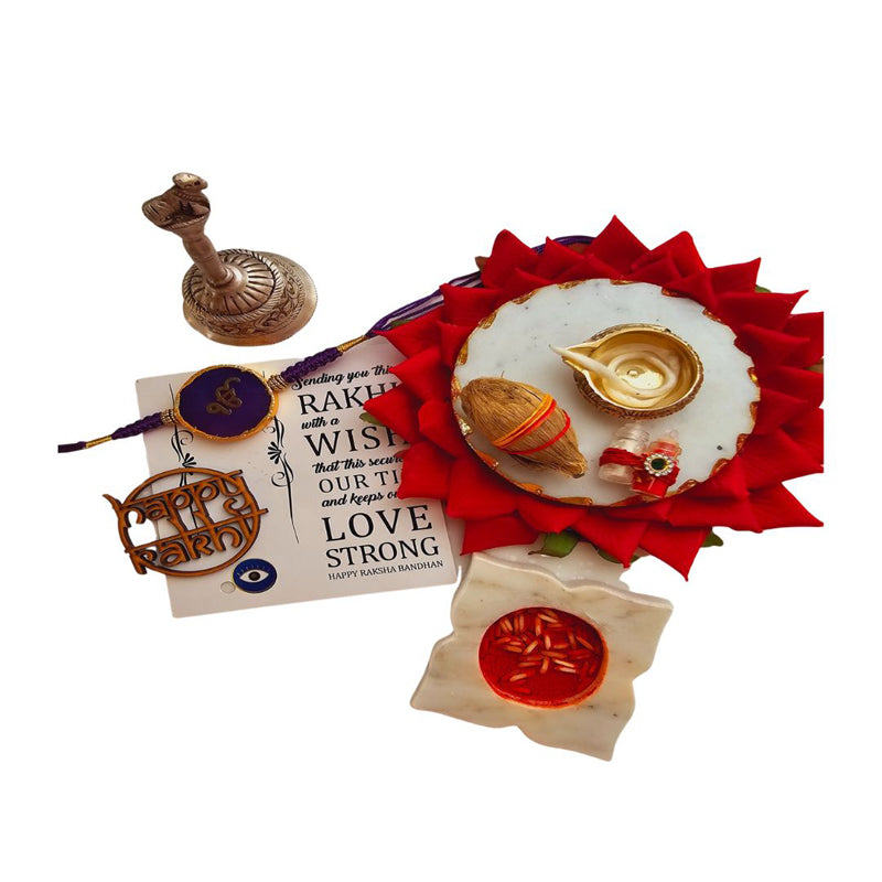 Buy Ik Onkar Purple Agate Rakhi Gift Set Rakhi Hamper from Vaaree