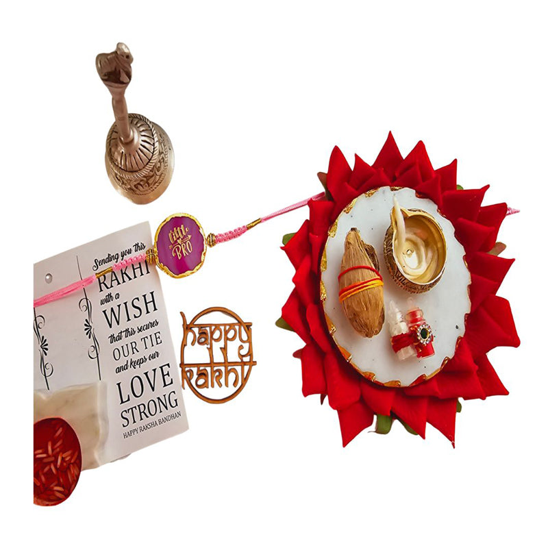 Buy Bhai Behen Bond Pink Agate Rakhi Gift Set Rakhi Hamper from Vaaree