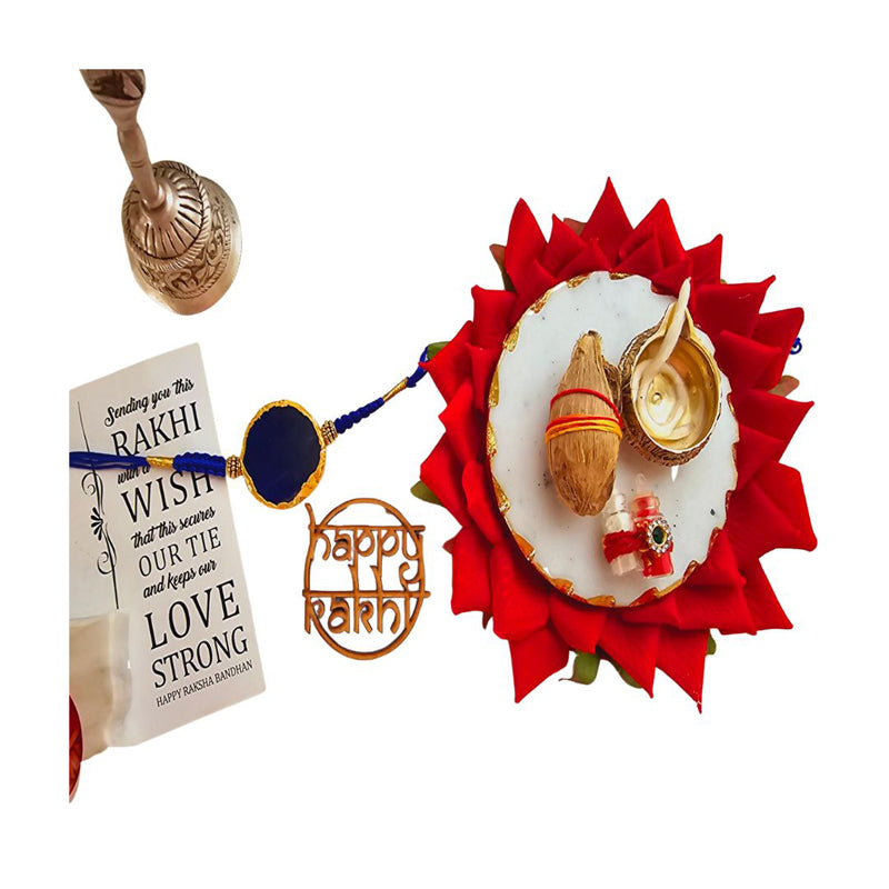 Buy Bhai Behen Bond Dark Blue Agate Rakhi Gift Set Rakhi Hamper from Vaaree