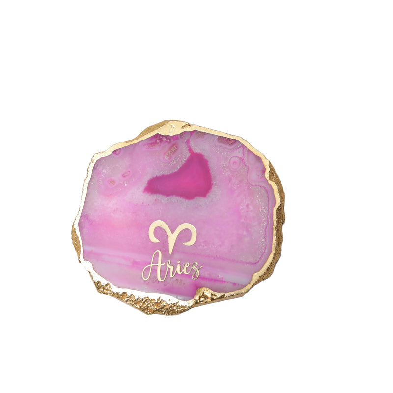 Buy Aries Agate Coaster - Pink Coasters from Vaaree